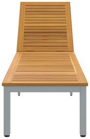 vidaXL Ξαπλώστρα Γκρι 200x55x35 εκ Μονοκόμματο Ξύλο Ακακίας