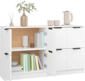 vidaXL Ντουλάπια 2 τεμ. άσπρο 60x30x70 εκ. Επεξεργασμένο Ξύλο