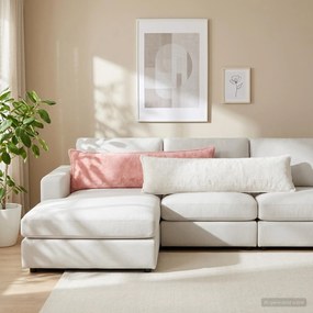 vidaXL Κάλυμμα Μαξιλαριού HOUTEN Λευκό 40 x 145 εκ.