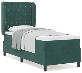 vidaXL κρεβάτι Box Spring με στρώμα  σε σκούρο πράσινο 80x200 εκ. βελούδο