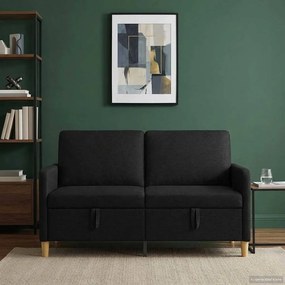 vidaXL Καναπές με Αποθήκευση Μαύρο 152 x 78 x 87 εκ Πολυεστέρας