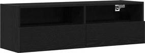 vidaXL Ντουλάπι Τηλεόρασης Τοίχου 2 pcs Μαύρη δρυς 100 x 30 x 30 cm
