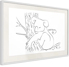 Αφίσα - Resting Koala - 60x40 - Μαύρο - Χωρίς πασπαρτού