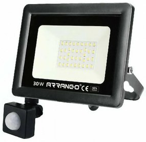 Arrango Προβολέας Ισχύος 50W με Αισθητήρα Κίνησης και Ψυχρό Λευκό Φως σε Μαύρο χρώμα AP76030