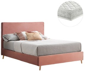 ΚΡΕΒΑΤΙ ΜΕ ΣΤΡΩΜΑ INDRA HM21280.03 ΣΑΠΙΟ ΜΗΛΟ ΒΕΛΟΥΔΟ--ΓΙΑ 160x200εκ