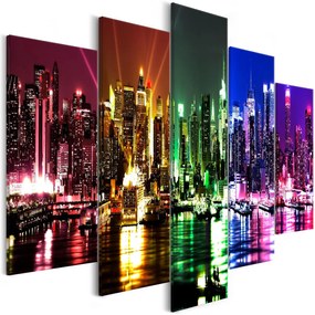 Πίνακας - Rainbow New York (5 Parts) Wide 225x100