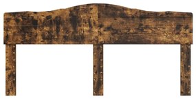 vidaXL Κεφαλάρι με κεφαλάρι Καπνιστό Δρύς 200 cm Επεξεργασμένο ξύλο