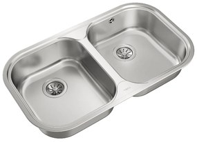 Νεροχύτης Inox TEKA 2 Γούρνες  για Ένθετη Τοποθέτηση 82.8x48.5cm STYLO 2B TOTAL Σαγρέ 11107038