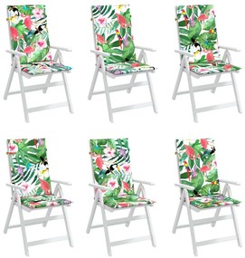 Μαξιλάρια Καρέκλας με Ψηλή Πλάτη 6 τεμ. Πολύχρωμα Υφασμάτινα - Πολύχρωμο