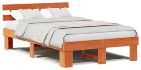 vidaXL Σκελετός Κρεβατιού Καφέ 120 x 200 cm Μασίφ ξύλο πεύκου