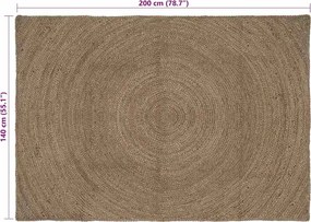 vidaXL Χαλιά χώρου Γκρι 140 x 200 cm Γιούτα