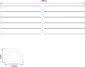 vidaXL Αυτοκόλλητη σφραγίδα παραθύρου Μαύρο 12 x 10 mm 100 m