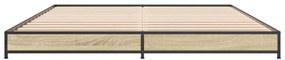 vidaXL Πλαίσιο Κρεβατιού Sonoma Δρυς 135x190 εκ. Επεξ. Ξύλο &amp; Μέταλλο