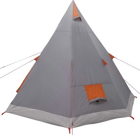 vidaXL Tipi Tent Water-Resistant 3 ατόμων Γκρι και Πορτοκαλί