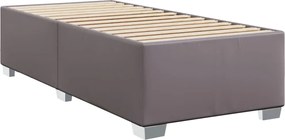 vidaXL Κρεβάτι Boxspring με Στρώμα Γκρι 80 x 200 εκ. Συνθετικό Δέρμα
