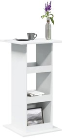 vidaXL Τραπέζι Μπαρ με Ράφια Λευκό 60x60x102 εκ. Επεξεργ. Ξύλο