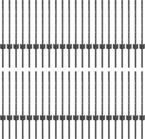 vidaXL Στύλος Περιφράξεων 44 pcs Γκρι 100 cm Ατσάλι