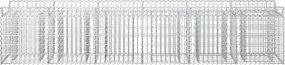 vidaXL Ανασηκωμένο κρεβάτι gabion 2 pcs Ασημί