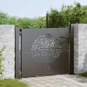 Πύλη Κήπου Μαύρο 100 x 100 cm Ατσάλι με Επικάλυψη Πούδρας
