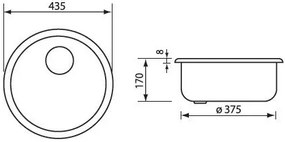 Νεροχύτης Sanitec Cinzia 1V