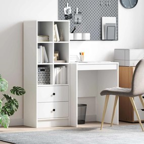 vidaXL Γραφείο με συρτάρι με ράφι με αποθήκευση 2 pcs Λευκό