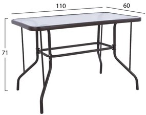 ΣΕΤ ΤΡΑΠΕΖΑΡΙΑΣ ΕΞ.ΧΩΡΟΥ 5ΤΜΧ HM5193.02 ΜΕ 4 ΚΑΡΕΚΛΕΣ &amp; ΤΡΑΠΕΖΙ 110Χ60 ΚΑΦΕ