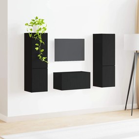 vidaXL Σετ επίπλου τηλεόρασης 5 pcs Μαύρο Επεξεργασμένο ξύλο
