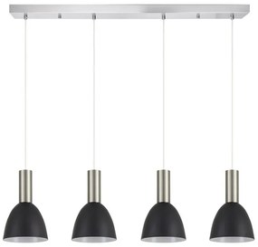 Κρεμαστό Φωτιστικό Οροφής 4xE27 Κώνοι Adept Tube Homelighting-77-8462-Νίκελ Ματ 77-8462