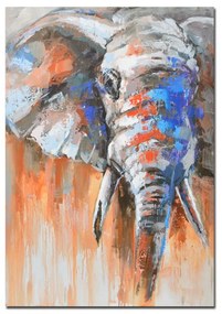 Πίνακας Σε Καμβά Elephant In Color 90x120xH3cm Multi Vertical Wood, Canvas