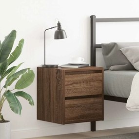 Κομοδίνο Επιτοίχιο Καφέ Δρυς 38x34x40 εκ. 861259