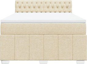vidaXL Κρεβάτι Boxspring με Στρώμα Κρεμ 160x200 εκ. Υφασμάτινο