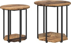 vidaXL Σετ βοηθητικά τραπεζάκια 2 τμχ. Καφέ 50 x 50 x 50,5 cm