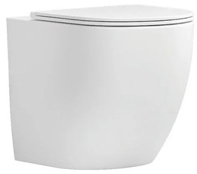 KARAG MILOS Λεκάνη Δαπέδου Rimless Με Κάλυμμα Λευκή Ματ Πορσελάνη