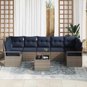vidaXL Σετ Καναπέ 8 pcs Γκρι συνθετικό ρατάν