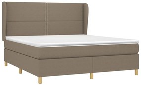 vidaXL Κρεβάτι Boxspring με Στρώμα Taupe 180x200 εκ. Υφασμάτινο