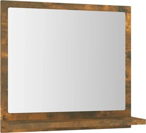 vidaXL Καθρέφτης Μπάνιου Καπνιστή Δρυς 40x10,5x37 εκ. Επεξεργ. Ξύλο