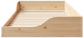 vidaXL Κρεβάτι δαπέδου Καφέ 90 x 190 cm Μασίφ ξύλο πεύκου