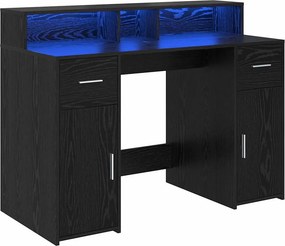 vidaXL Γραφείο με ράφι Μαύρη δρυς 120 x 55 x 91 εκ. Επεξεργασμένο ξύλο