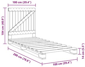 ΠΛΑΙΣΙΟ ΚΡΕΒΑΤΙΟΥ ΜΕ ΚΕΦΑΛΑΡΙ ΓΚΡΙ 100X200ΕΚ. ΜΑΣΙΦ ΞΥΛΟ ΠΕΥΚΟΥ 3281563