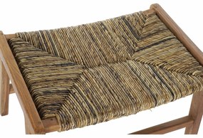 Σκαμπό DKD Home Decor   65 x 47 x 40 cm Φυσικό Ξύλο Τικ Πλαστική ύλη Ανοιχτό καφέ