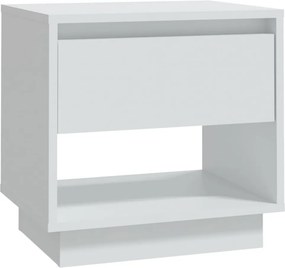 vidaXL Κομοδίνο Λευκό 45 x 34 x 44 εκ. από Μοριοσανίδα