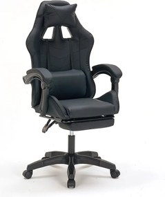 A9937 ΜΑΥΡΟ PVC ΠΟΛΥΘΡΟΝΑ GAMING/ΜΕ ΥΠΟΠΟΔΙΟ