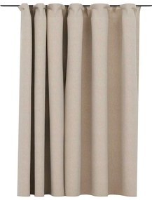 vidaXL Κουρτίνα Συσκότισης με Όψη Λινού &amp; Γάντζους Μπεζ 290x245 εκ.