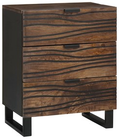 vidaXL Κομοδίνο  - 50x33x60 εκ., φτιαγμένο από μασίφ μάνγκο και μηχανική ξυλεία.