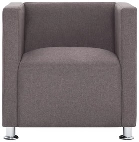 vidaXL Πολυθρόνα Cube Χρώμα Taupe Υφασμάτινη