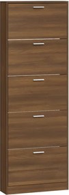 vidaXL Παπουτσοθήκη Καφέ Δρυς 59x17x169 εκ. από Επεξεργασμένο Ξύλο