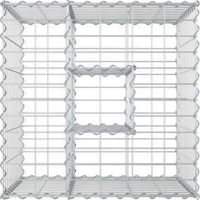 vidaXL Ανασηκωμένο κρεβάτι gabion Ασημί