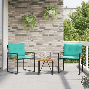 vidaXL Σετ Εξωτερικών Επίπλων με μαξιλάρι 3 pcs Τιρκουάζ