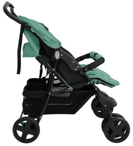 vidaXL Καρότσι Διδύμων Πράσινο Ατσάλινο