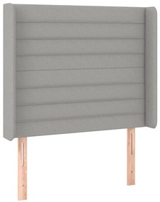 vidaXL Κεφαλάρι Κρεβατιού LED Ανοιχτό Γκρι 83x16x118/128εκ. Υφασμάτινο